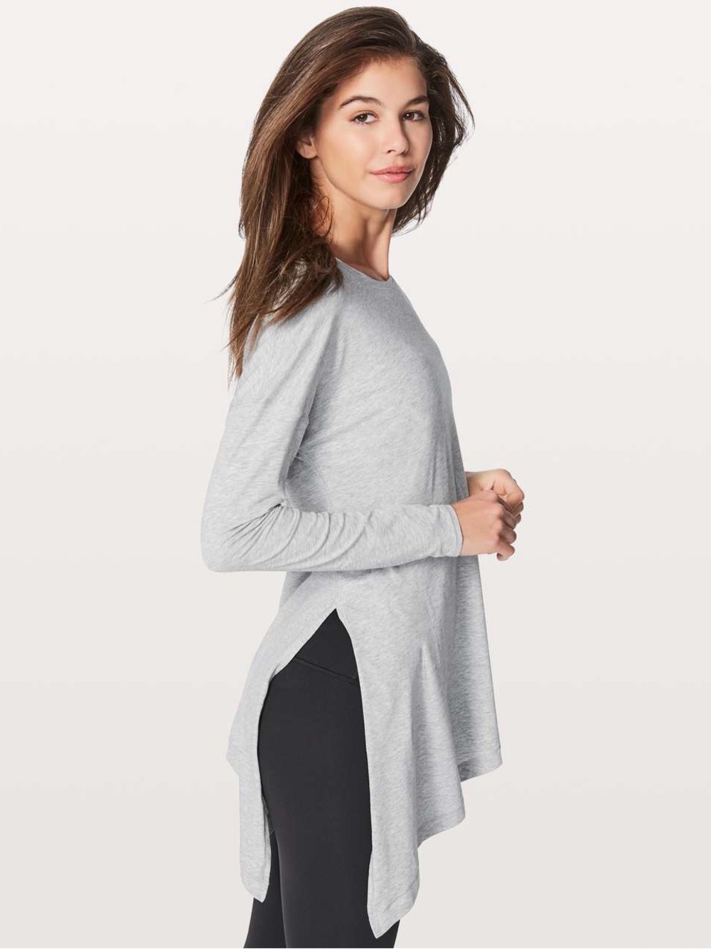 lululemon athletica Light Gray Long Sleeve Side-Slit Tunic 1182